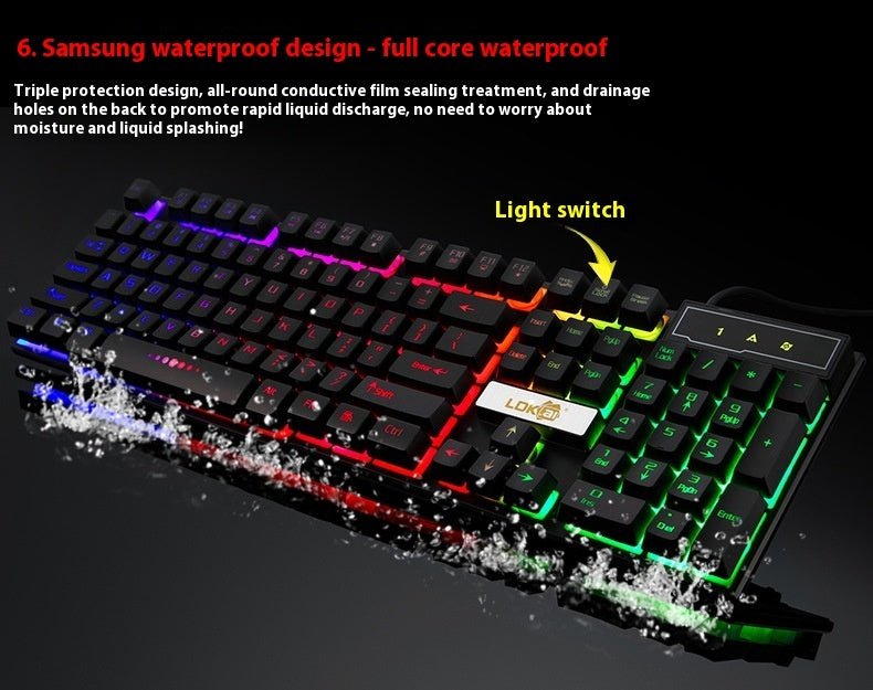 Glowing USB Keyboard - ElectronicxPowerblack