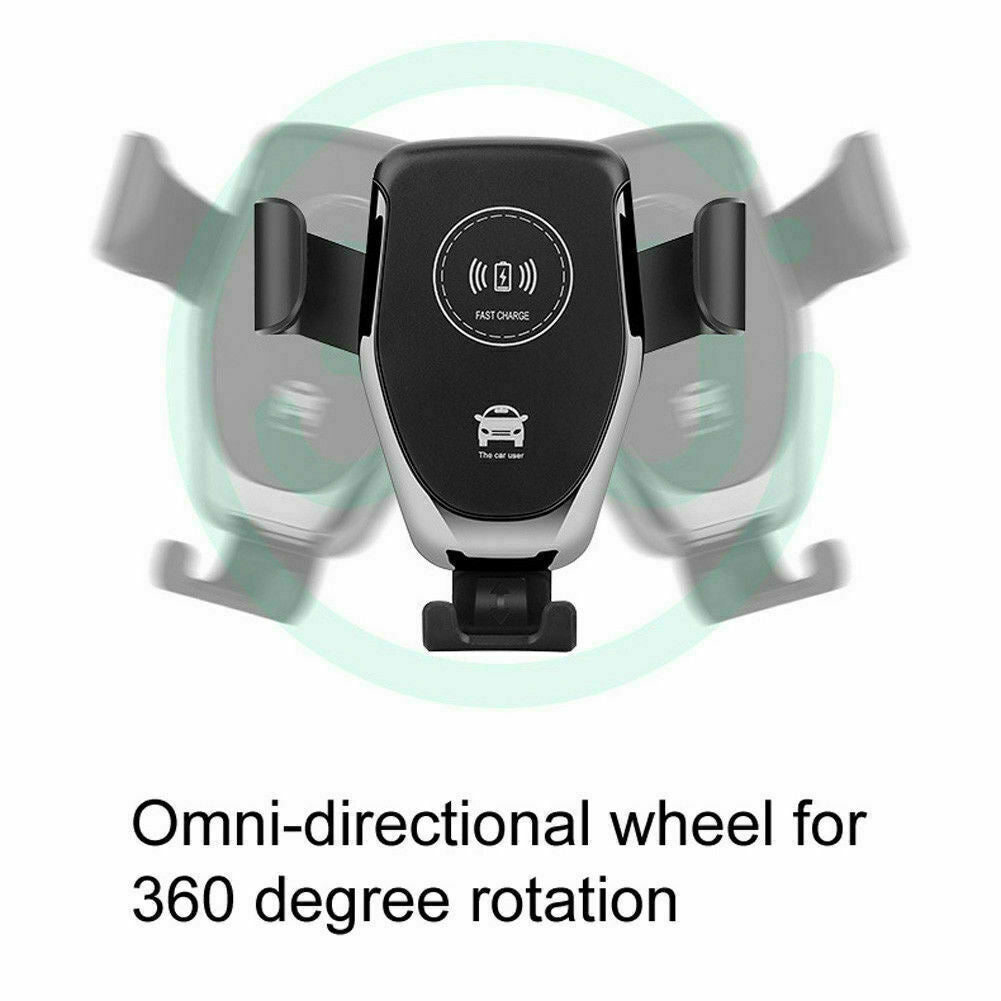 Wireless Fast Car Charger Mount Holder Stand Automatic Clamping Charging - ElectronicxPower