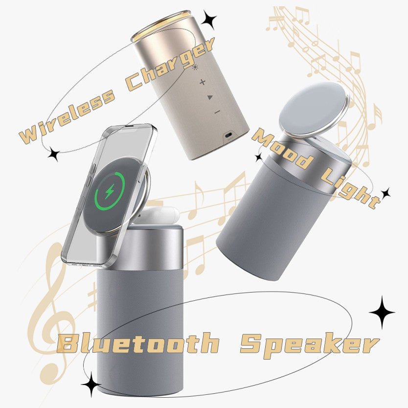 3 - in - 1 Wireless Charger – Speaker Blutooth – Light - ElectronicxPowerGrey