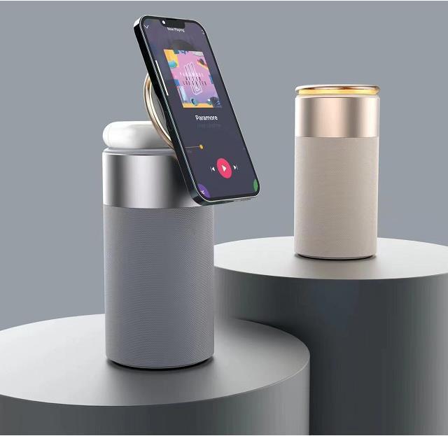 3 - in - 1 Wireless Charger – Speaker Blutooth – Light - ElectronicxPowerGrey
