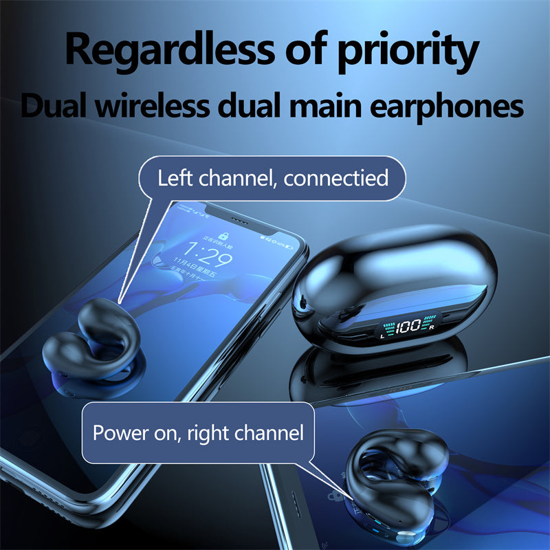 Bone Conduction Headphones - Earbuds Ear Clip Bluetooth - Touch Wireless Earphone In-Ear Bass  Sports Headset - ElectronicxPower