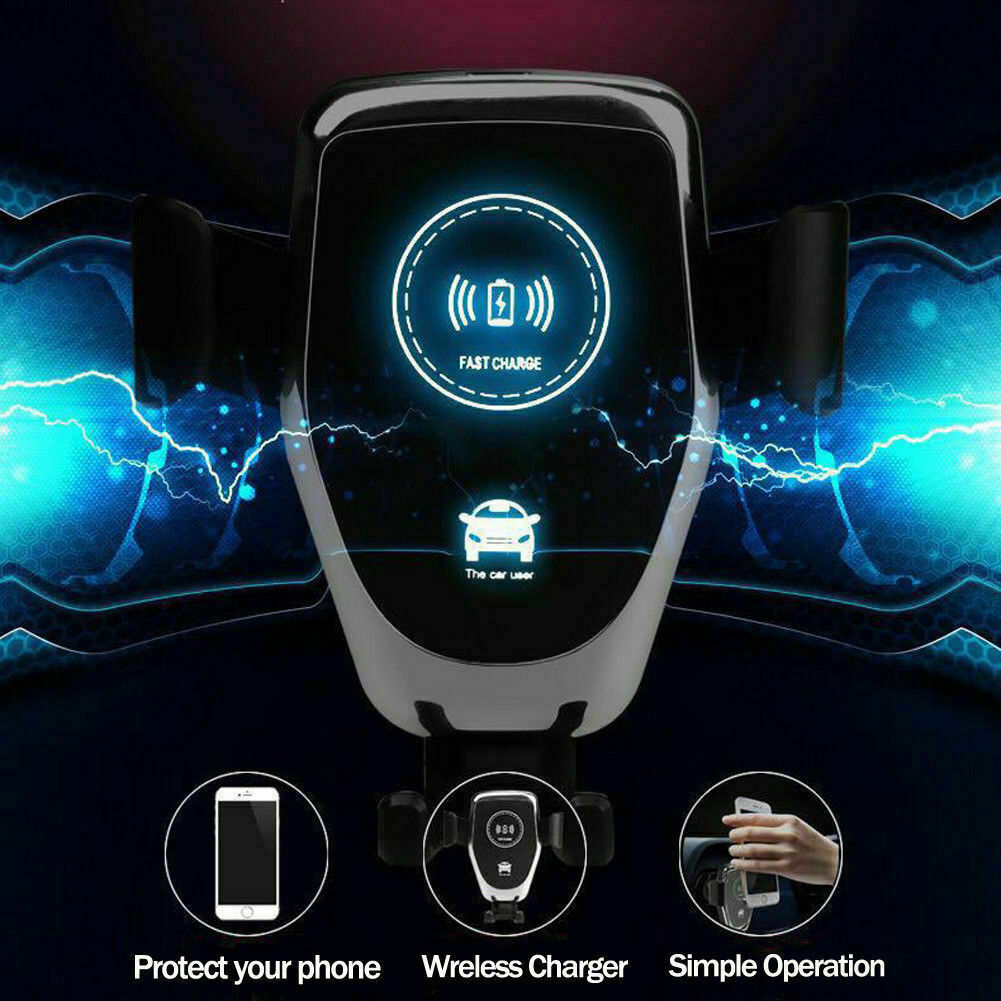 Wireless Fast Car Charger Mount Holder Stand Automatic Clamping Charging - ElectronicxPower