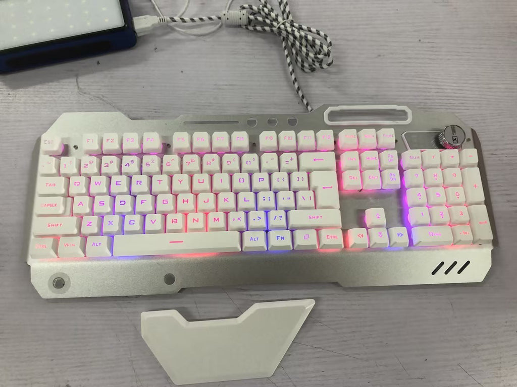 Ergonomic RGB Keyboard - ElectronicxPowerWhite