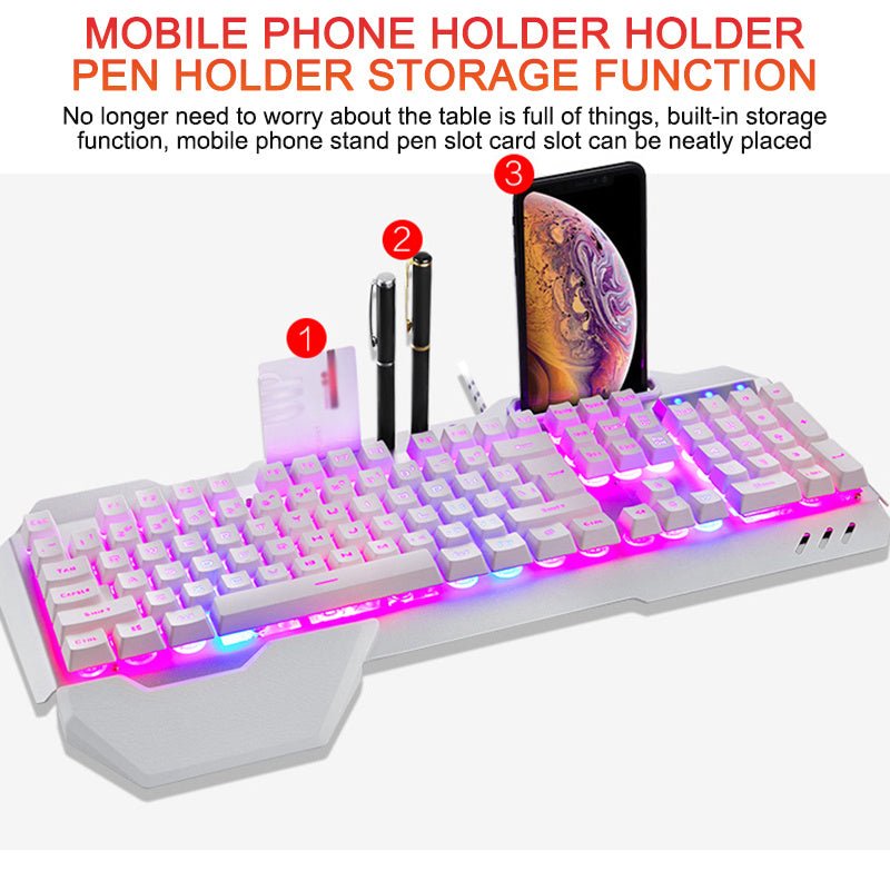 Ergonomic RGB Keyboard - ElectronicxPowerWhite