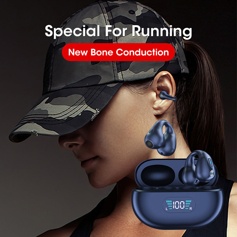 Bone Conduction Headphones - Earbuds Ear Clip Bluetooth - Touch Wireless Earphone In-Ear Bass  Sports Headset - ElectronicxPower