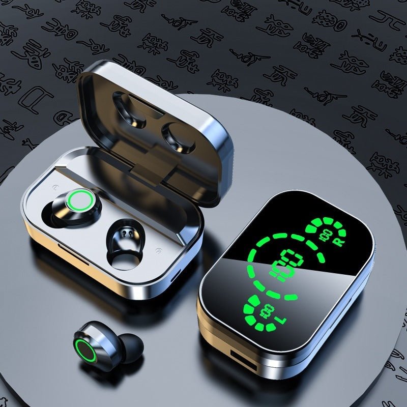 Wireless Bluetooth Earbuds – LED Display & Deep Bass - ElectronicxPowerBlackusb